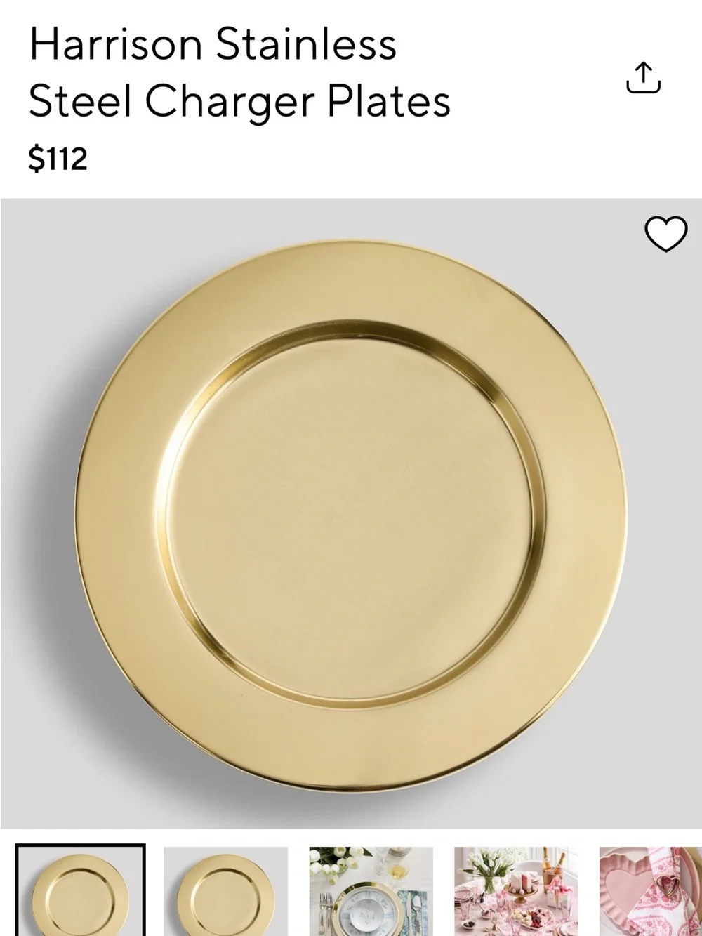 Pottery Barn Harrison Charger Plates set of 4 Gold new in bag.